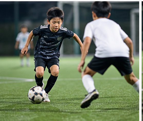 サッカースクールで保護者が子どもを見守る様子