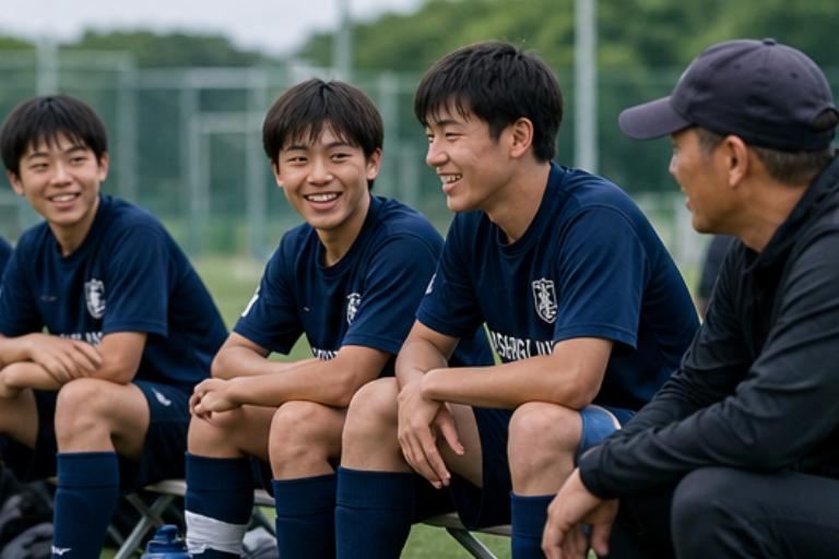中学生がドリブルで仕掛けるサッカースクール